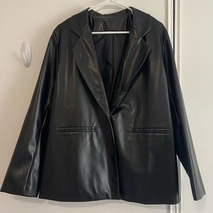Black faux leather jacket